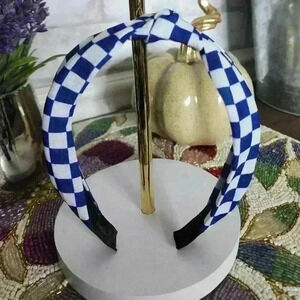 🤍Blue and white checkered headband 💙